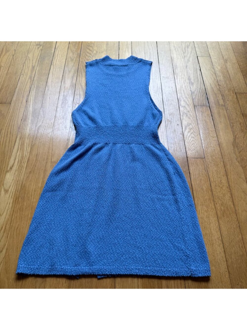Free People Size S Blue Celeste Slim Fit Sleeveless Mock Neck Sweater Mini Dress - Picture 12 of 13